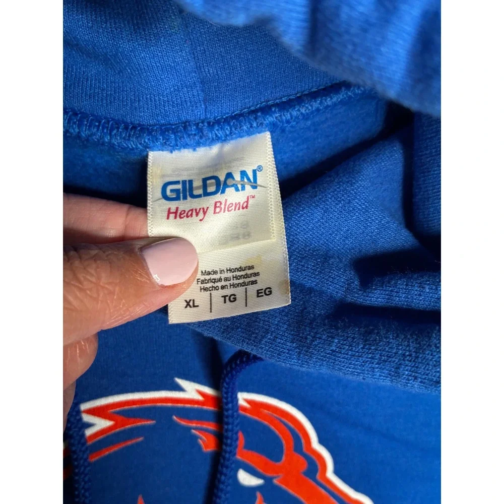 Gildan‎ Boise State Broncos Hoodie Mens XL Blue Heavy Blend NCAA Sweatshirt - Picture 5 of 11